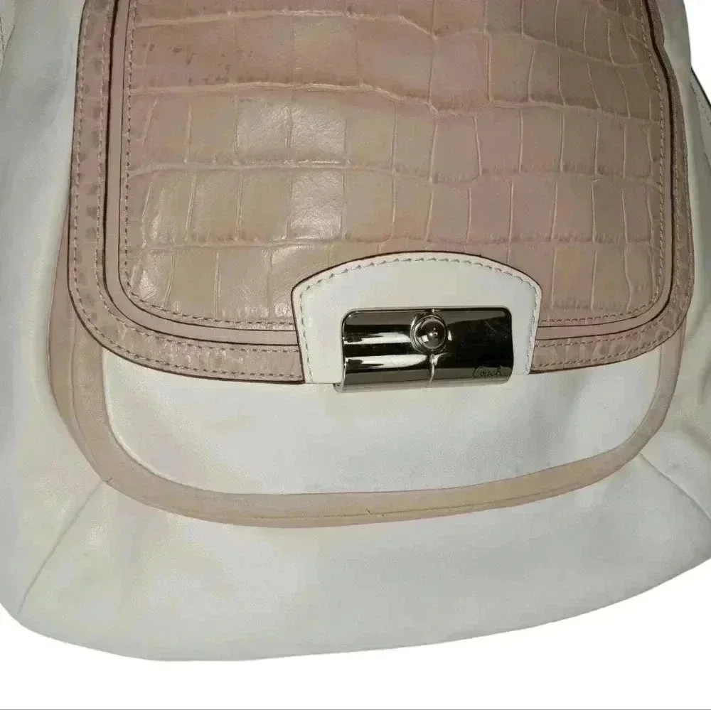 Coach Kristin Leather Light Beige hobo Bag